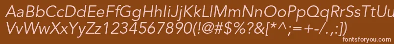 AvenirltstdBookoblique Font – Pink Fonts on Brown Background