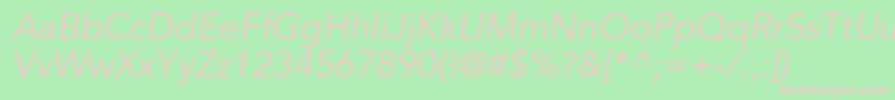 AvenirltstdBookoblique Font – Pink Fonts on Green Background