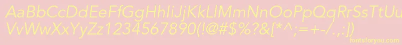 AvenirltstdBookoblique Font – Yellow Fonts on Pink Background