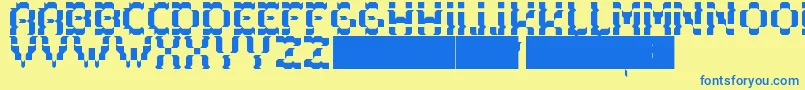 Acacia Font – Blue Fonts on Yellow Background