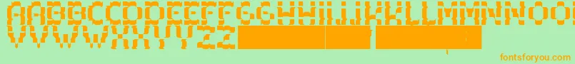 Acacia Font – Orange Fonts on Green Background