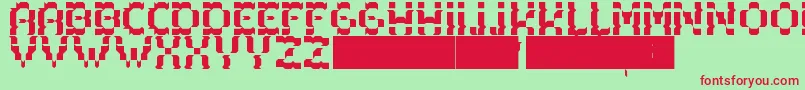 Acacia Font – Red Fonts on Green Background