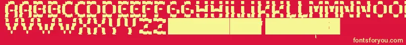 Acacia Font – Yellow Fonts on Red Background