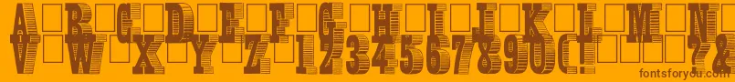 Alexandre-Schriftart – Braune Schriften auf orangefarbenem Hintergrund