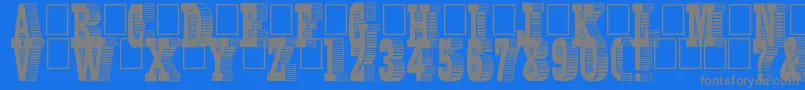 Alexandre-Schriftart – Graue Schriften auf blauem Hintergrund