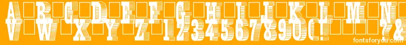 Alexandre-Schriftart – Weiße Schriften auf orangefarbenem Hintergrund