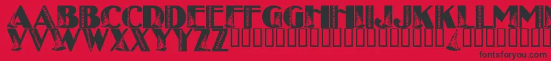 LmsWitchHouse-fontti – mustat fontit punaisella taustalla