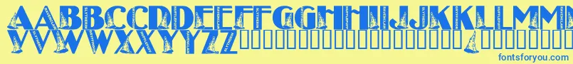 fuente LmsWitchHouse – Fuentes Azules Sobre Fondo Amarillo