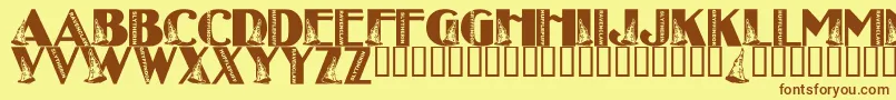 Fonte LmsWitchHouse – fontes marrons em um fundo amarelo