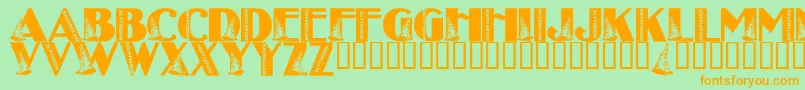 Fonte LmsWitchHouse – fontes laranjas em um fundo verde