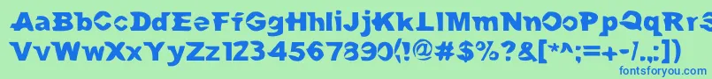 MacAndSidney Font – Blue Fonts on Green Background