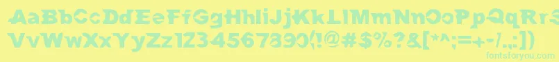 Подробнее о шрифте MacAndSidney Шрифт MacAndSidney – зелёные шрифты на жёлтом фоне