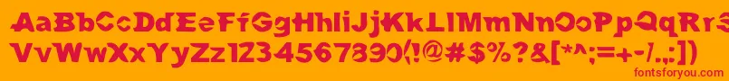 MacAndSidney Font – Red Fonts on Orange Background