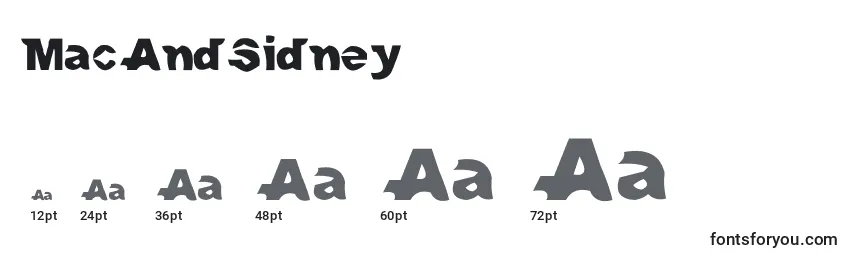 Размеры шрифта MacAndSidney