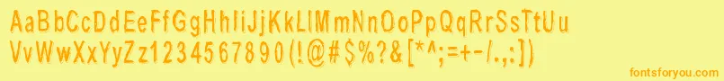 LastLivingSoulsShadow Font – Orange Fonts on Yellow Background