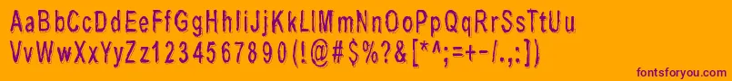 LastLivingSoulsShadow Font – Purple Fonts on Orange Background