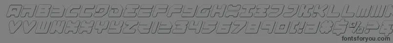 フォントOmega33DItalic – 黒い文字の灰色の背景