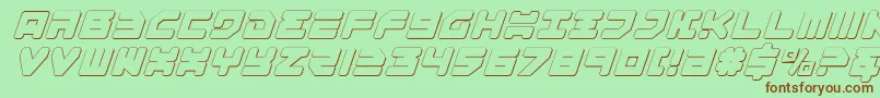 Шрифт Omega33DItalic – коричневые шрифты на зелёном фоне