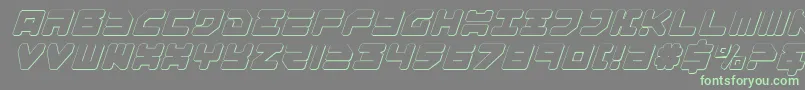 Omega33DItalic-Schriftart – Grüne Schriften auf grauem Hintergrund