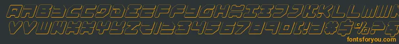 Omega33DItalic Font – Orange Fonts on Black Background