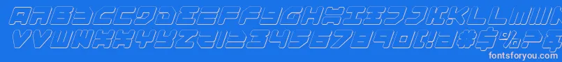 フォントOmega33DItalic – ピンクの文字、青い背景