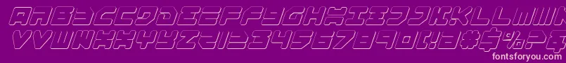 Omega33DItalic Font – Pink Fonts on Purple Background