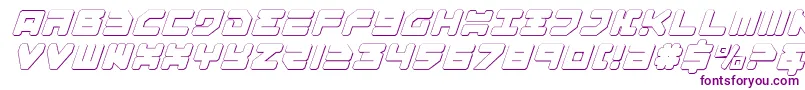 Omega33DItalic Font – Purple Fonts on White Background