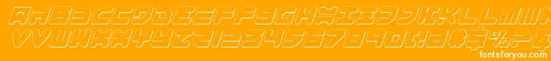 Omega33DItalic Font – White Fonts on Orange Background