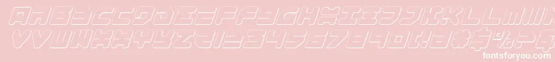 Omega33DItalic-Schriftart – Weiße Schriften auf rosa Hintergrund