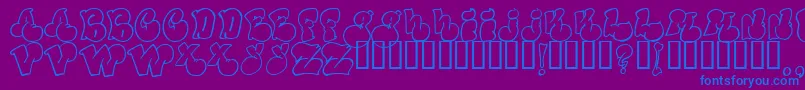 PoliticalGraftOutline Font – Blue Fonts on Purple Background