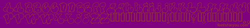 PoliticalGraftOutline Font – Brown Fonts on Purple Background