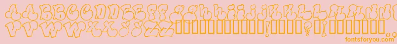 PoliticalGraftOutline Font – Orange Fonts on Pink Background