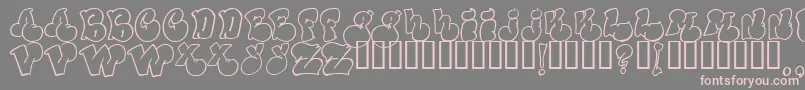 PoliticalGraftOutline Font – Pink Fonts on Gray Background