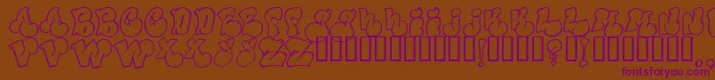 PoliticalGraftOutline Font – Purple Fonts on Brown Background