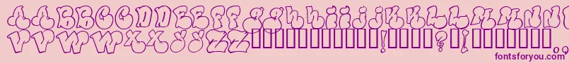 PoliticalGraftOutline Font – Purple Fonts on Pink Background