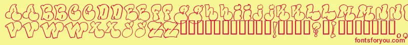 PoliticalGraftOutline Font – Red Fonts on Yellow Background