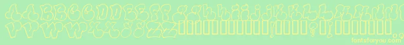 PoliticalGraftOutline Font – Yellow Fonts on Green Background