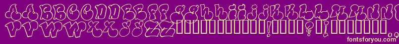 PoliticalGraftOutline Font – Yellow Fonts on Purple Background