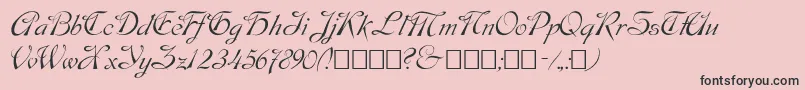Script9-Schriftart – Schwarze Schriften auf rosa Hintergrund