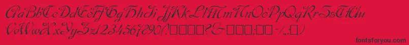 Script9-Schriftart – Schwarze Schriften auf rotem Hintergrund