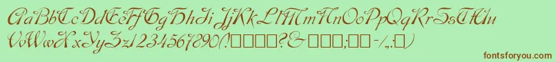 Czcionka Script9 – brązowe czcionki na zielonym tle