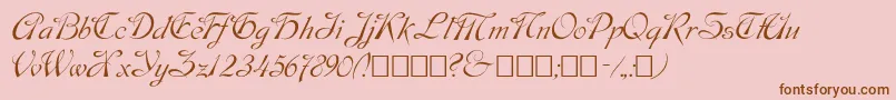 Fonte Script9 – fontes marrons em um fundo rosa