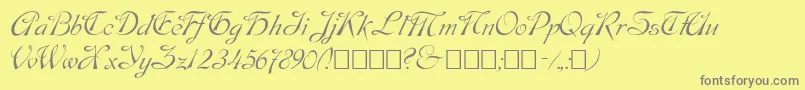 Script9-Schriftart – Graue Schriften auf gelbem Hintergrund