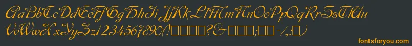 Script9 Font – Orange Fonts on Black Background