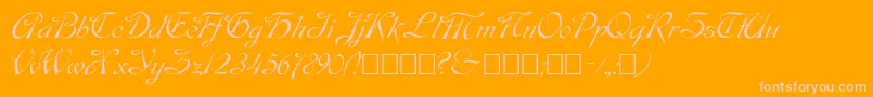 fuente Script9 – Fuentes Rosadas Sobre Fondo Naranja