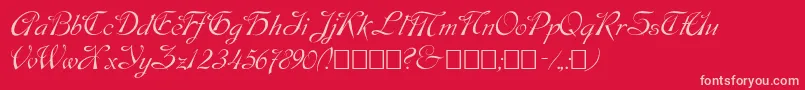 Fonte Script9 – fontes rosa em um fundo vermelho