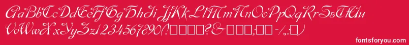 Script9 Font – White Fonts on Red Background