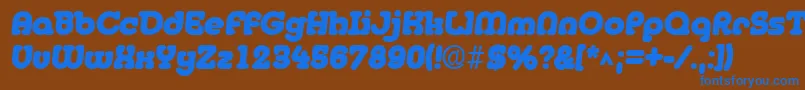 フォントMedflyBlack – 茶色の背景に青い文字