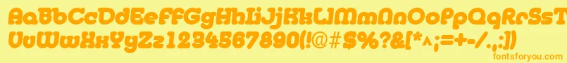 MedflyBlack Font – Orange Fonts on Yellow Background