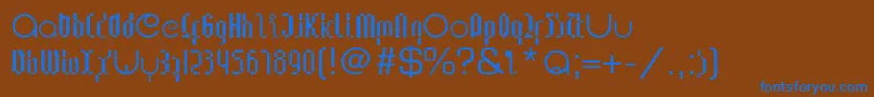 フォントLupanesqueConsqueezed – 茶色の背景に青い文字